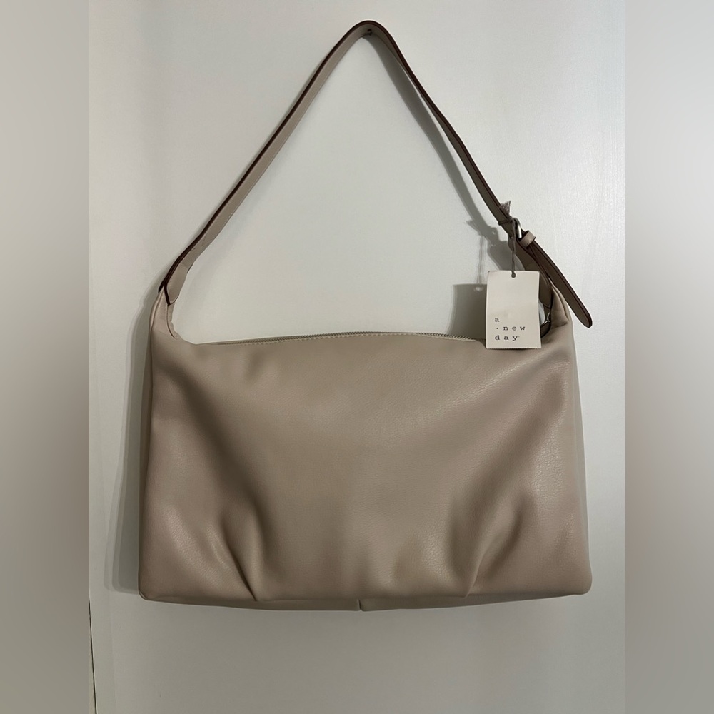 Soft Large Shoulder Bag Handbag Purse - A New Day, Taupe